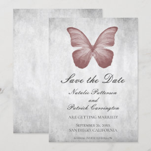 Einladung zur Hochzeit mit rosa Schmetterling