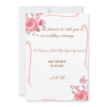 Einladung zur Hochzeit mit Rose-Blume