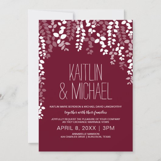 Einladung zur Hochzeit mit rustikalem Flair (Marsa (Vorderseite)