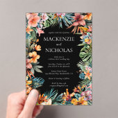Einladung zur Hochzeit mit tropischem schwarzem Fl (Insitu (Handheld))