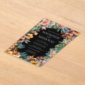 Einladung zur Hochzeit mit tropischem schwarzem Fl (Ablage )