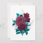 Einladung zur Hochzeit mit Türkis und Burgund (Rückseite)