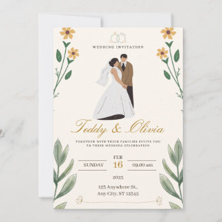 Einladung zur Hochzeit mit Vintagem Charm Yellow F