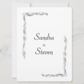 Einladung zur Hochzeit mit weißem Akzent (Rückseite)