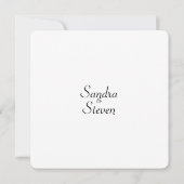 Einladung zur Hochzeit mit weißem Akzent (Rückseite)