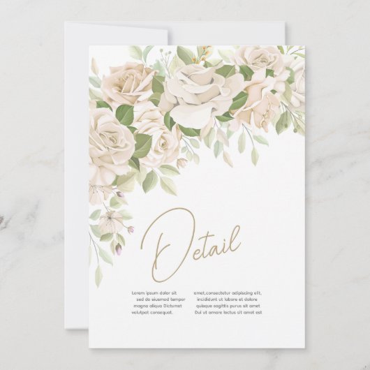 Einladung zur Hochzeit mit weißer Blume, Hochzeit (Rückseite)