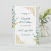 Einladung zur Hochzeit mit weißer Blüte (Stehend Vorderseite)