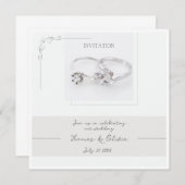 Einladung zur Hochzeit mit zwei Rings (Vorne/Hinten)
