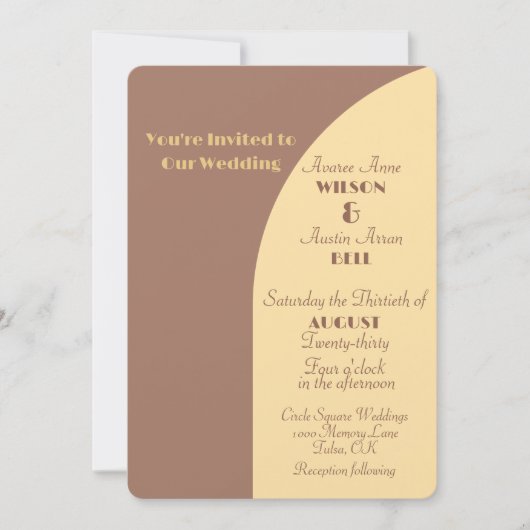 Einladung zur Hochzeit Mocha Mousse Arched Flat Ca (Vorderseite)