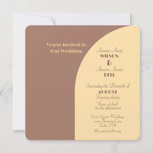 Einladung zur Hochzeit Mocha Mousse Arched Flat Ca (Vorderseite)