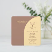 Einladung zur Hochzeit Mocha Mousse Arched Flat Ca (Stehend Vorderseite)