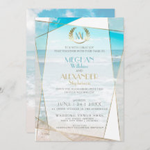 Einladung zur Hochzeit | Modern Monogram Beach