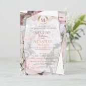 Einladung zur Hochzeit | Moderne geometrische Rose (Stehend Vorderseite)