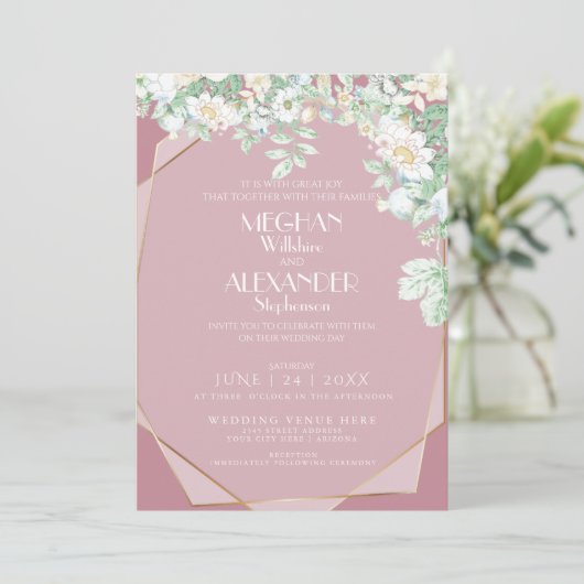 Einladung zur Hochzeit | Moderne geometrische Wild (Stehend Vorderseite)