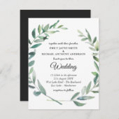Einladung zur Hochzeit Moderne Olivenöl-Blätter (Vorne/Hinten)