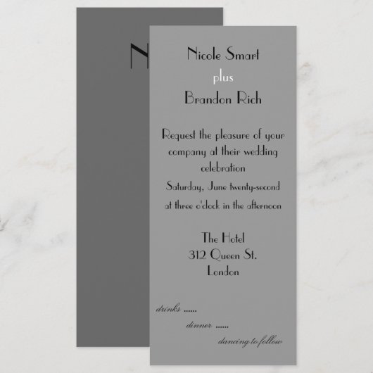 Einladung zur Hochzeit moderner Logos (Vorne/Hinten)