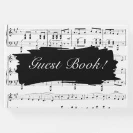 Einladung zur Hochzeit moderner Schwarz-Weiß-Musik Gästebuch