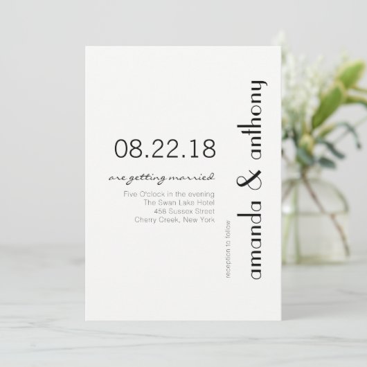 Einladung zur Hochzeit moderner Texte (Stehend Vorderseite)