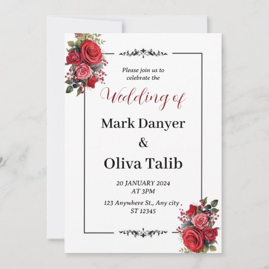 Einladung zur Hochzeit | Modernes & elegantes (Vorderseite)