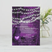 Einladung zur Hochzeit | Monogram String Lights (Stehend Vorderseite)