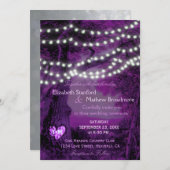 Einladung zur Hochzeit | Monogram String Lights (Vorne/Hinten)