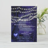 Einladung zur Hochzeit | Monogram String Lights (Stehend Vorderseite)