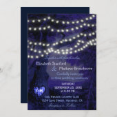 Einladung zur Hochzeit | Monogram String Lights (Vorne/Hinten)