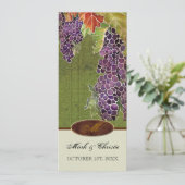 Einladung zur Hochzeit Monogramm Herbst Traubenlea (Stehend Vorderseite)