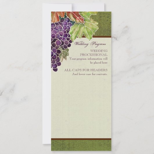 Einladung zur Hochzeit Monogramm Herbst Traubenlea (Rückseite)