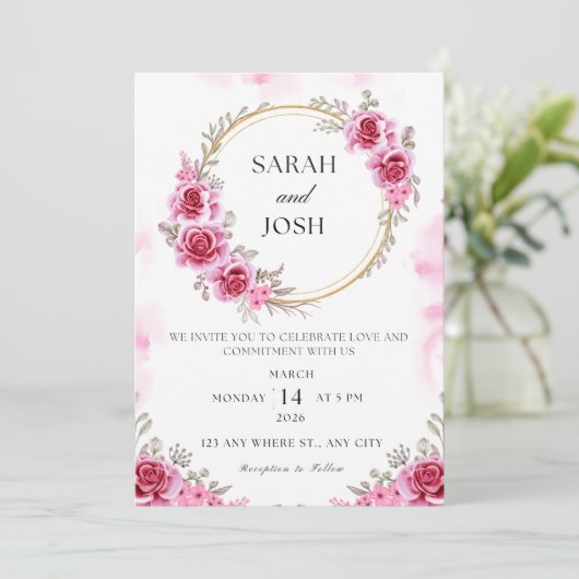 Einladung zur Hochzeit nach Maß (Stehend Vorderseite)