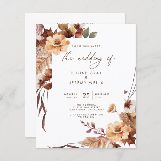 Einladung zur Hochzeit | November (Vorne/Hinten)