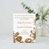 Einladung zur Hochzeit - orange Vintage Blume (Stehend Vorderseite)