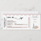 Einladung zur Hochzeit, Pariser Boarding Pass (Vorderseite)