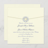 Einladung zur Hochzeit Pearl and Diamond Broach (Vorne/Hinten)