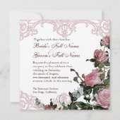 Einladung zur Hochzeit Pearly - Trellis Rose Vinta (Vorderseite)