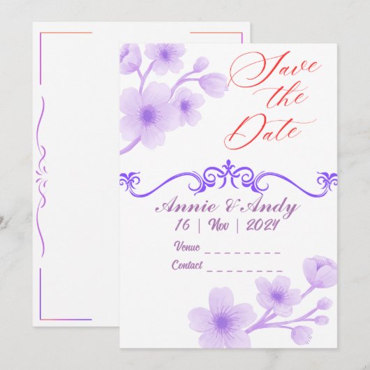 Einladung zur Hochzeit - perfektes Versprechen (Vorne/Hinten)