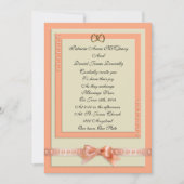 Einladung zur Hochzeit Pfirsich und Creme (Vorderseite)