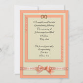 Einladung zur Hochzeit Pfirsich und Creme (Rückseite)