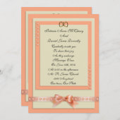 Einladung zur Hochzeit Pfirsich und Creme (Vorne/Hinten)