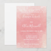 Einladung zur Hochzeit | Pink Watercolor Script (Vorne/Hinten)
