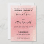Einladung zur Hochzeit | Pink Watercolor Script (Vorderseite)