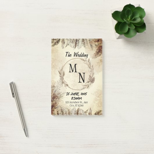 Einladung zur Hochzeit Post-it Klebezettel (Büro)