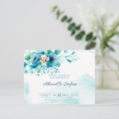 Einladung zur Hochzeit Postkarte (Stehend Vorderseite)