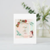 Einladung zur Hochzeit Postkarte (Stehend Vorderseite)