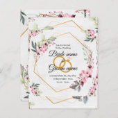 Einladung zur Hochzeit Postkarte (Vorne/Hinten)