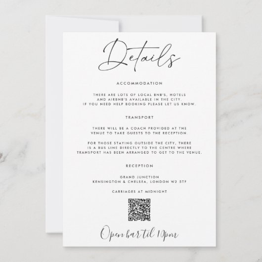 Einladung zur Hochzeit Postkarte, Einfache Einladu (Rückseite)