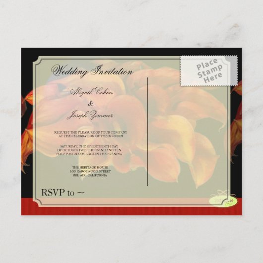 Einladung zur Hochzeit Postkarten (Rückseite)