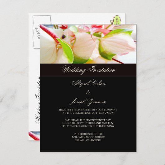 Einladung zur Hochzeit Postkarten (Vorne/Hinten)