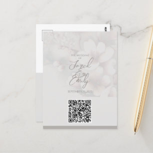 Einladung zur Hochzeit QR Code Postkarte