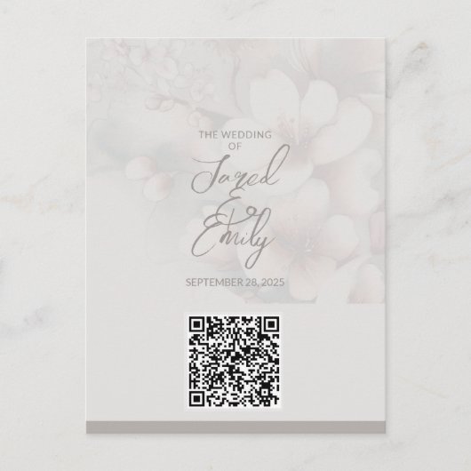Einladung zur Hochzeit QR Code Postkarte (Vorderseite)